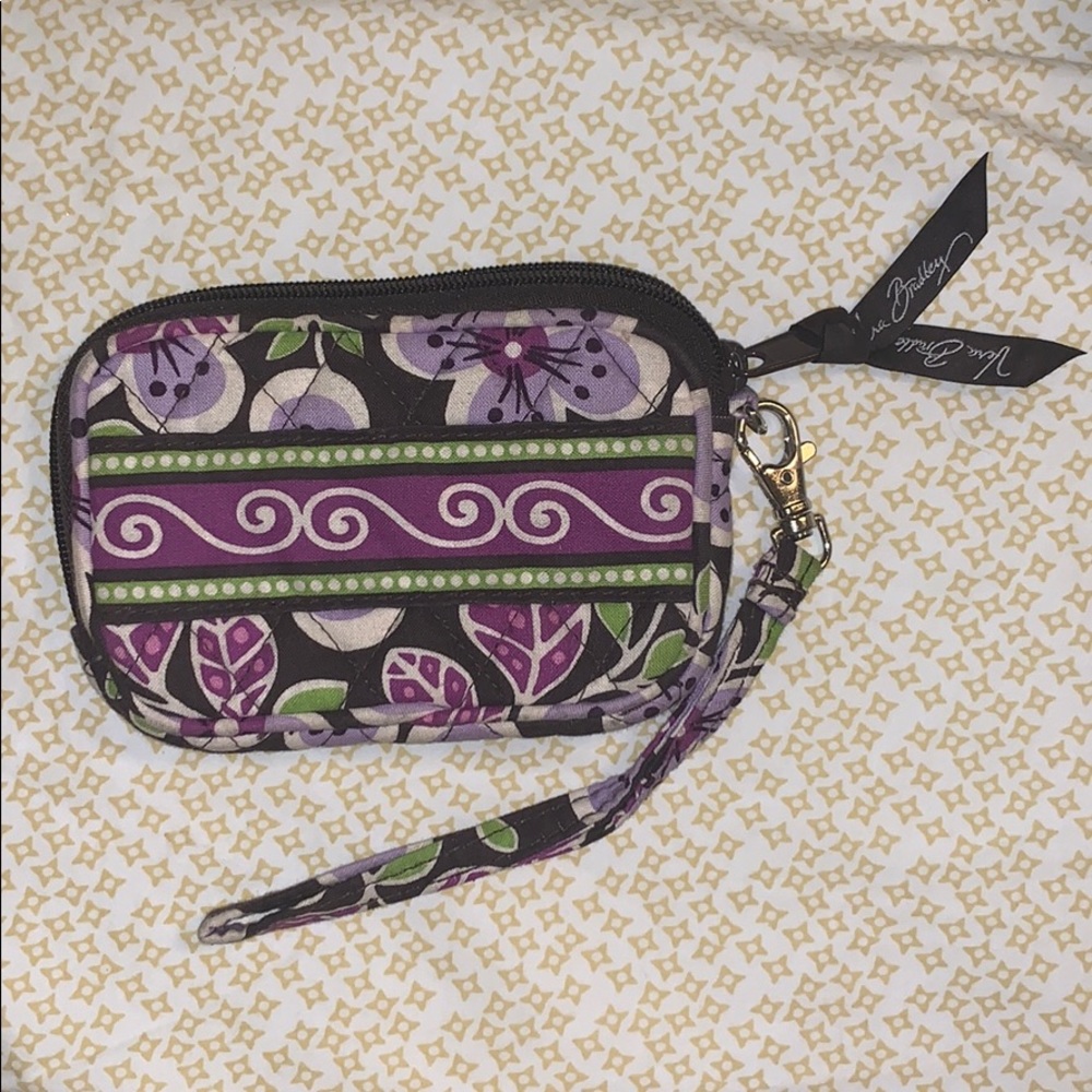 Purple & brown Vera Bradley wristlet/coin purse